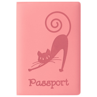 Обложка для паспорта, мягкий полиуретан, "Кошка", персиковая, STAFF, 237615 за 121 ₽. Обложки для паспорта. Доставка по России. Без переплат!
