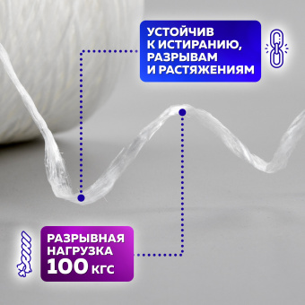 Шпагат полипропиленовый крученый длина 2200 м, диаметр 2,3 мм, BRAUBERG, 607945 за 2&nbsp;255 ₽. Шпагаты и проволока. Доставка по России. Без переплат!