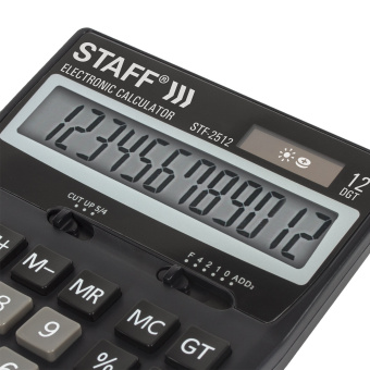 Калькулятор настольный STAFF STF-2512 (170х125 мм), 12 разрядов, двойное питание, 250136 за 767 ₽. Калькуляторы настольные. Доставка по России. Без переплат!