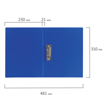 Папка с боковым металлическим прижимом BRAUBERG стандарт, синяя, до 100 листов, 0,6 мм, 221629 за 88 ₽. Папки с прижимом. Доставка по России. Без переплат!