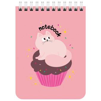 Блокнот МАЛЫЙ ФОРМАТ А6 108х145 мм, 40 л., гребень, картон, клетка, BRAUBERG KIDS, "Котики", 114396 за 28 ₽. Блокноты. Доставка по России. Без переплат!