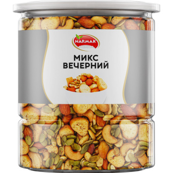 Ореховая смесь NARMAK "МИКС Вечерний" семена тыквы, миндаль, кешью, арахис, сухари, 500 г за 925 ₽. Орехи и сухофрукты. Доставка по России. Без переплат!