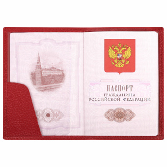Обложка для паспорта натуральная кожа флоттер, кожаный уголок, красная, BRAUBERG, 238865 за 271 ₽. Обложки для паспорта. Доставка по России. Без переплат!