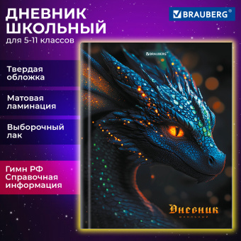 Дневник 5-11 класс 48 л., твердый, BRAUBERG, выборочный лак, с подсказом, "Dragon", 107195 за 60 ₽. Дневники для старших классов. Доставка по России. Без переплат!