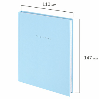Блокнот МАЛЫЙ ФОРМАТ 110х147 мм, А6, 80 л., твердый, клетка, BRAUBERG "Minimal", голубой, 116450 за 98 ₽. Блокноты в книжном переплете. Доставка по России. Без переплат!