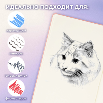 Скетчбук, слоновая кость 140 г/м2 130х210 мм, 80 л., КОЖЗАМ, резинка, BRAUBERG ART CLASSIC, пастель розовый, 116878 за 359 ₽. Альбомы, скетчбуки и бумага для графики и эскизов. Доставка по России. Без переплат!