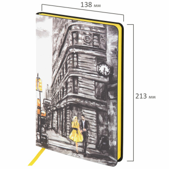 Ежедневник недатированный А5 (138х213 мм), BRAUBERG VISTA, под кожу, гибкий, 136 л., "Old New York", 111991 за 204 ₽. Ежедневники с покрытием "под кожу и ткань". Доставка по России. Без переплат!