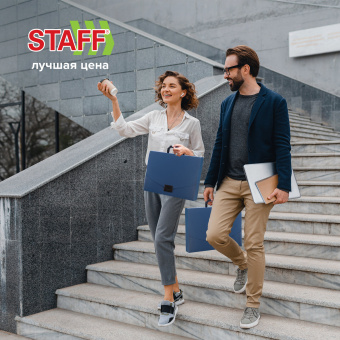 Портфель пластиковый STAFF А4 (320х225х36 мм), без отделений, синий, 229240 за 218 ₽. Портфели пластиковые. Доставка по России. Без переплат!