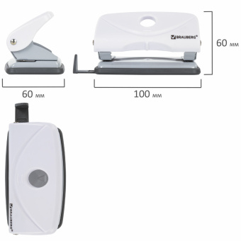 Дырокол BRAUBERG "Original", до 10 листов, белый, 227786 за 250 ₽. Дыроколы настольные. Доставка по России. Без переплат!