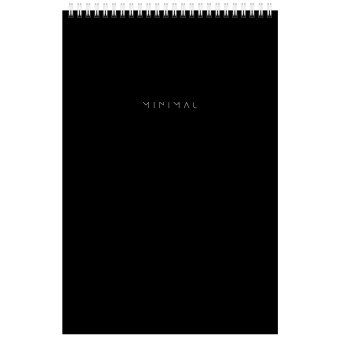 Блокнот БОЛЬШОЙ ФОРМАТ А4 198х297 мм, 80 л., гребень, подложка, клетка, BRAUBERG "Minimal Classic", 116424 за 150 ₽. Блокноты. Доставка по России. Без переплат!