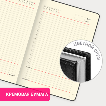 Ежедневник недатированный А5 138х213 мм BRAUBERG "FLAME", под кожу, 160 л., черный, серебряный срез, 113425 за 708 ₽. Ежедневники с покрытием "под кожу и ткань". Доставка по России. Без переплат!