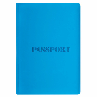 Обложка для паспорта, мягкий полиуретан, "PASSPORT", голубая, STAFF, 238405 за 119 ₽. Обложки для паспорта. Доставка по России. Без переплат!