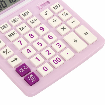 Калькулятор настольный BRAUBERG EXTRA PASTEL-12-PR (206x155 мм), 12 разрядов, двойное питание, СИРЕНЕВЫЙ, 250489 за 988 ₽. Калькуляторы настольные. Доставка по России. Без переплат!