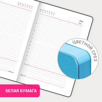 Ежедневник недатированный А5 138х213 мм, BRAUBERG "Grade", под кожу, 136 л., розовый-небесный, 114461 за 258 ₽. Ежедневники с покрытием "под кожу и ткань". Доставка по России. Без переплат!