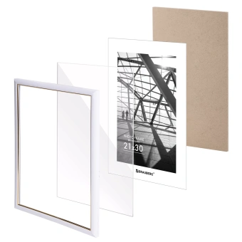 Рамка 21х30 см небьющаяся, багет 14,6 мм, пластик, BRAUBERG "Original Line", белая/золото, 391236 за 445 ₽. Рамки для дипломов, сертификатов, грамот, фотографий. Доставка по России. Без переплат!