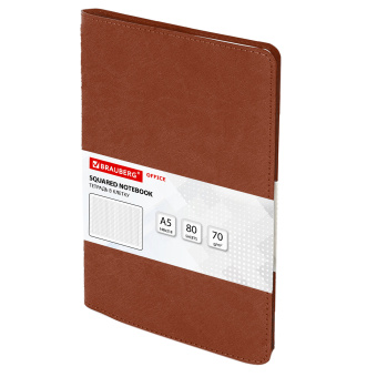 Бизнес-тетрадь на гребне А5 148x218 мм, BRAUBERG "Office PRO", под кожу, клетка, 80 л., коричневая, 111044 за 276 ₽. Бизнес-блокноты и бизнес-тетради. Доставка по России. Без переплат!
