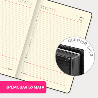 Ежедневник недатированный А5 138х213 мм BRAUBERG "FLAME", под кожу, 160 л., черный, черный срез, 113429 за 644 ₽. Ежедневники с покрытием "под кожу и ткань". Доставка по России. Без переплат!