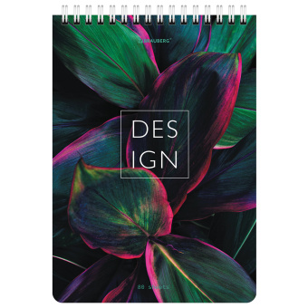 Блокнот А5 (146х206 мм), 80 л., гребень, картон, жесткая подложка, клетка, BRAUBERG, "Растения", 114388 за 72 ₽. Блокноты. Доставка по России. Без переплат!