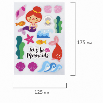 Наклейки из EVA "Русалки", 15 штук, ассорти, 13х21 см, ЮНЛАНДИЯ, 662681 за 88 ₽. Наклейки. Доставка по России. Без переплат!