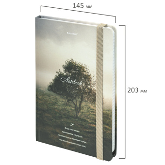 Блокнот с резинкой в клетку 96 л., А5, 145х203 мм, твердая обложка, BRAUBERG, "Nature", 115534 за 240 ₽. Блокноты в книжном переплете. Доставка по России. Без переплат!