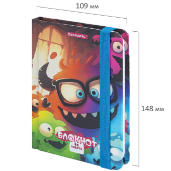 Блокнот с резинкой в клетку 96 л., МАЛЫЙ ФОРМАТ А6, 109х148 мм, BRAUBERG, кросс-серия "МОНСТРИКИ", 117001 за 161 ₽. Блокноты в книжном переплете. Доставка по России. Без переплат!