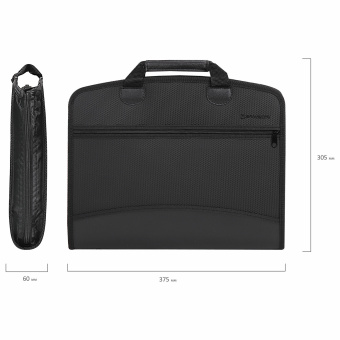 Папка-портфель пластиковая BRAUBERG А4+ (375х305х60 мм), 4 отделения, 2 кармана, на молнии, черный, 225169 за 2 310 ₽. Портфели пластиковые. Доставка по России. Без переплат!