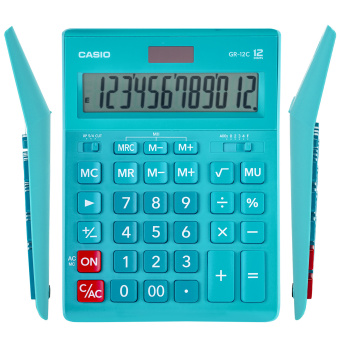 Калькулятор настольный CASIO GR-12С-LB (210х155 мм), 12 разрядов, двойное питание, ГОЛУБОЙ, GR-12C-LB-W-EP за 1 832 ₽. Калькуляторы настольные. Доставка по России. Без переплат!