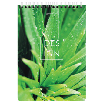 Блокнот А5 (146х206 мм), 80 л., гребень, картон, жесткая подложка, клетка, BRAUBERG, "Растения", 114388 за 72 ₽. Блокноты. Доставка по России. Без переплат!