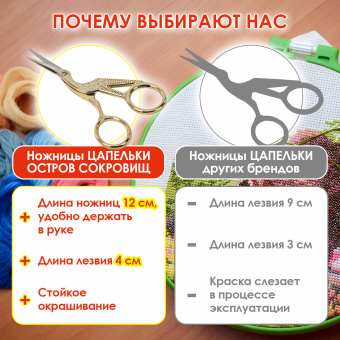 Ножницы для вышивания и рукоделия 120 мм, ЦАПЕЛЬКИ, золотистые, ОСТРОВ СОКРОВИЩ, 665601 за 379 ₽. Ножницы для хобби и рукоделия. Доставка по России. Без переплат!