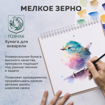 Скетчбук, акварельная бумага 200 г/м2, 195х195 мм, 20 л., гребень, твердая обложка, BRAUBERG ART, 112979 за 179 ₽. Альбомы, скетчбуки и бумага для графики и эскизов. Доставка по России. Без переплат!