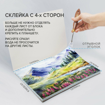 Папка для акварели/планшет, 300 г/м2, 270х390 мм, склейка, среднее зерно, 20 л., BRAUBERG ART PREMIERE, 113248 за 568 ₽. Альбомы и бумага для акварели и масла. Доставка по России. Без переплат!