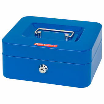 Ящик для денег, ценностей, документов, печатей, 90х160х200 мм, ключевой замок, синий, BRAUBERG, 291351 за 1&nbsp;023 ₽. Ящики для денег, ценностей, документов, печатей. Доставка по России. Без переплат!