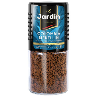 Кофе растворимый JARDIN "Colombia Medellin" 95 г, стеклянная банка, сублимированный, 0627-14 за 410 ₽. Кофе растворимый. Доставка по России. Без переплат!