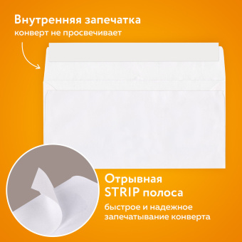 Конверты Е65 (110х220 мм), SECURITY, отрывная лента, 80 г/м2, КОМПЛЕКТ 50 шт., внутренняя запечатка, 121182.50 за 218 ₽. Конверты почтовые. Доставка по России. Без переплат!