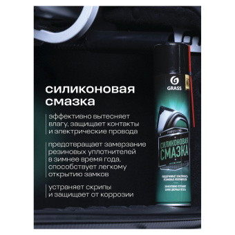 Смазка силиконовая 400 мл GRASS SILICONE, применение в офисе, быту, производстве, аэрозоль, 110206 за 509 ₽. Смазочные материалы. Доставка по России. Без переплат!