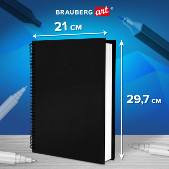 Скетчбук для маркеров, бумага ВХИ 200 г/м2 210х297 мм, 30 л., гребень, твердая обложка, ЧЕРНАЯ, BRAUBERG ART CLASSIC, 115080 за 275 ₽. Альбомы, скетчбуки и бумага для графики и эскизов. Доставка по России. Без переплат!