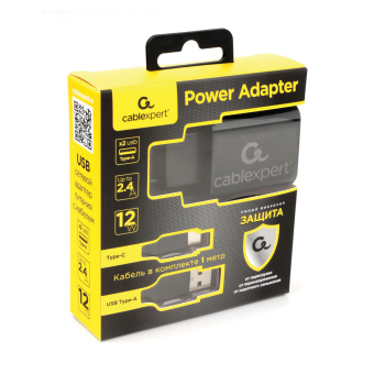 Зарядное устройство CABLEXPERT 12 Вт, 2.4 А, 2 х USB, кабель Type-C, 1 м, черный, коробка-блистер, MP3A-PC-37 за 510 ₽. Зарядные устройства для портативной электроники. Доставка по России. Без переплат!