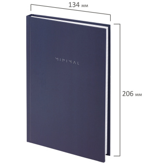 Блокнот А5 134х206 мм, 80 л., твёрдый, клетка, BRAUBERG "Minimal", синий, 116439 за 163 ₽. Блокноты. Доставка по России. Без переплат!