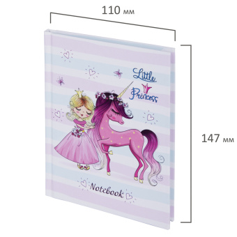 Блокнот МАЛЫЙ ФОРМАТ (110х147 мм), А6, 80 л., твёрдый, клетка, выборочный лак, BRAUBERG KIDS, "Queen", 114450 за 100 ₽. Блокноты в книжном переплете. Доставка по России. Без переплат!