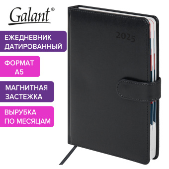 Ежедневник датированный 2025 А5 148х218 мм GALANT "Ritter", под кожу, черный, 115716 за 180 ₽. Ежедневники с покрытием "под кожу и ткань". Доставка по России. Без переплат!