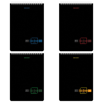Блокнот А5 (146х206 мм), 80 л., гребень, картон, жесткая подложка, клетка, BRAUBERG, "Dark", 114387 за 65 ₽. Блокноты. Доставка по России. Без переплат!