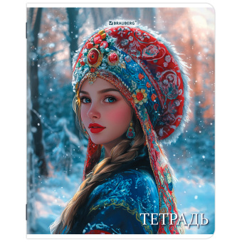 Тетрадь А5, 48 л., BRAUBERG, скоба, клетка, глянцевый лак, "Русская красавица" (микс в спайке), 405649 за 38 ₽. Тетради 40-48 листов. Доставка по России. Без переплат!