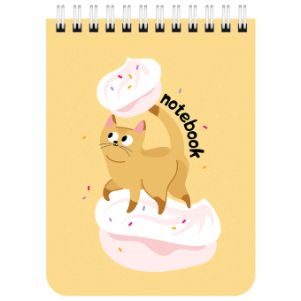 Блокнот МАЛЫЙ ФОРМАТ А6 108х145 мм, 40 л., гребень, картон, клетка, BRAUBERG KIDS, "Котики", 114396 за 28 ₽. Блокноты. Доставка по России. Без переплат!