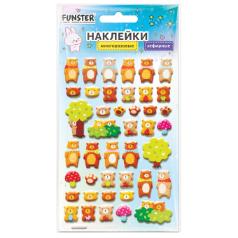 Наклейки объемные зефирные 15х10 см, ассорти 12 видов, FUNSTER (ФАНСТЕР), 666675 за 66 ₽. Наклейки. Доставка по России. Без переплат!
