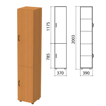 Шкаф закрытый "Фея", 370х390х2000 мм, цвет орех милан (КОМПЛЕКТ) за 11&nbsp;494 ₽. Набор мебели "Фея". Доставка по России. Без переплат!