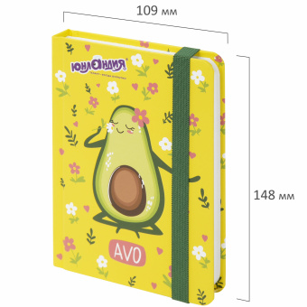 Блокнот с резинкой в клетку 96 л., МАЛЫЙ ФОРМАТ А6 (109х148 мм), твердая обложка, ЮНЛАНДИЯ, "Авокадо", 113745 за 159 ₽. Блокноты в книжном переплете. Доставка по России. Без переплат!