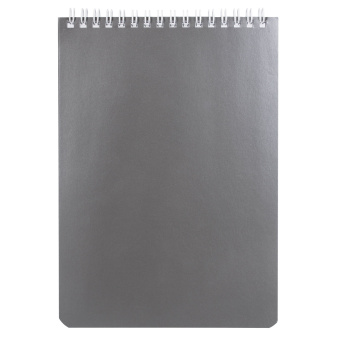 Блокнот А5 146х205 мм, 60 л., гребень, перфорация на отрыв, лакированный, BRAUBERG, "Серебро", 111273 за 63 ₽. Блокноты. Доставка по России. Без переплат!