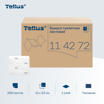 Бумага туалетная Tellus/TORK (Система Т3) UNIVERSAL, КОМПЛЕКТ 40 шт., листовая, 250 л., 11х23 см, 1-слойная, 114272 за 4&nbsp;053 ₽. Туалетная бумага профессиональная. Доставка по России. Без переплат!