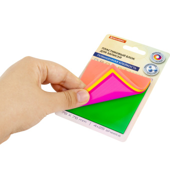Блок самоклеящийся пластиковый (стикеры) 4 цвета BRAUBERG MULTI COLOUR 76х76 мм, 100 листов, 115208 за 164 ₽. Блоки самоклеящиеся. Доставка по России. Без переплат!
