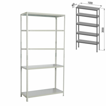 Стеллаж металлический BRABIX "MS Plus-200/40-5", 2000х1000х400 мм, 5 полок, регулируемые опоры, 291109, S241BR164502 за 8&nbsp;786 ₽. Стеллажи металлические универсальные. Доставка по России. Без переплат!